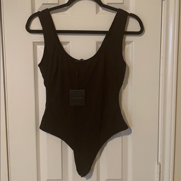 NWT JLUXLABEL Black JLUXBASIX Solid Tank Bodysuit - Picture 3 of 9